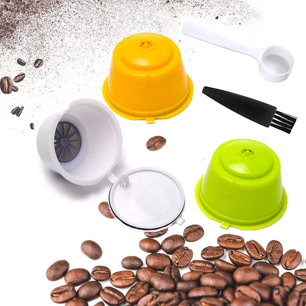 6 Cápsulas Reutilizables Para Cafetera Dolce Gusto + Cuchara Y Cepillo - Filtro De Acero Inoxidable, Ahorra Dinero Y Ecológico