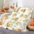 thumbnail image 2 of Fall Throw Blanket Pumpkin Blanket Thanksgiving Decor Autumn Leaves Blanket Super Soft Flannel Throw Blanket for Bedding Sofa and Travel 50"X60", 2 of 6