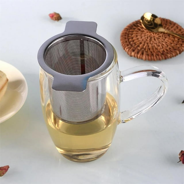 Colador De Malla De Té Infusor De Té De Acero Inoxidable Colador No Tóxico Durable Con Tapa Filtro De Té ANGGREK Cocina, Decoración y Otros