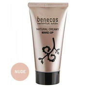 Benecos Natural Creamy Makeup Liquid Foundation Makeup for Naturally Flawless Matte Look for Fair Skin Tones Vegan Organic (Nude) 30ml/1oz