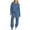 Blue, variant on Jacenvly Christmas Sweatshirt Clearance Solid Soft Warm Hiking Mountain Ski Sportswear Crewneck Pocket Hoodie Elastic Waisted Long Pants Leisure Trendy 2-Piece Set Blue