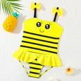 thumbnail image 3 of Tiijoy Girls One-Piece Swimsuit Cartoon Bee Ruffle Cute Bathing Suit Kids, Sizes 18-24M, 3 of 6