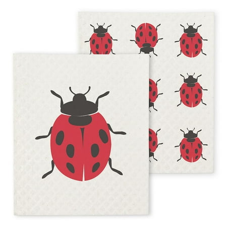 

Ladybug Dishcloths. Set of 2