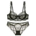 thumbnail image 1 of Sujetador transparente ultrafino sin esponja, sujetador de encaje pequeño con pecho grande, ropa interior sexy para mujer, sujetador, 1 of 6