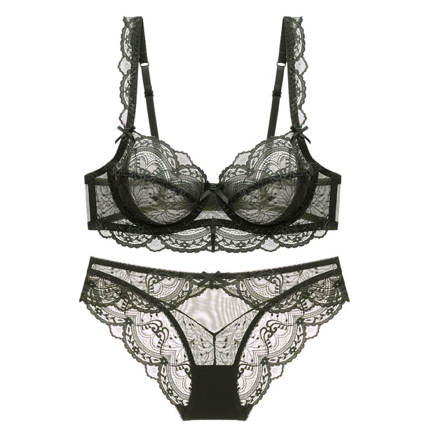 Sujetador transparente ultrafino sin esponja, sujetador de encaje pequeño con pecho grande, ropa interior sexy para mujer, sujetador