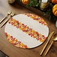 thumbnail image 5 of Fall Round Placemats Set of 4 Autumn Maple Leaves Place Mats Thanksgiving Woven Placemat Autumn Leaf Linen Circle Braided Table Mat for Kitchen Dining Table Autumn Party Home Decor 15 Inch, 5 of 9