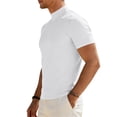 thumbnail image 5 of Mens Mock Turtleneck Shirts Casual Cotton Short Sleeve Shirt Basic Half Neck T-Shirts, 5 of 10