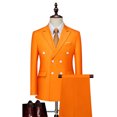 thumbnail image 2 of Pants for Men Double Breasted Pocket Long Sleeve Lapel Suit Set Multi Color Groom, 2 of 7