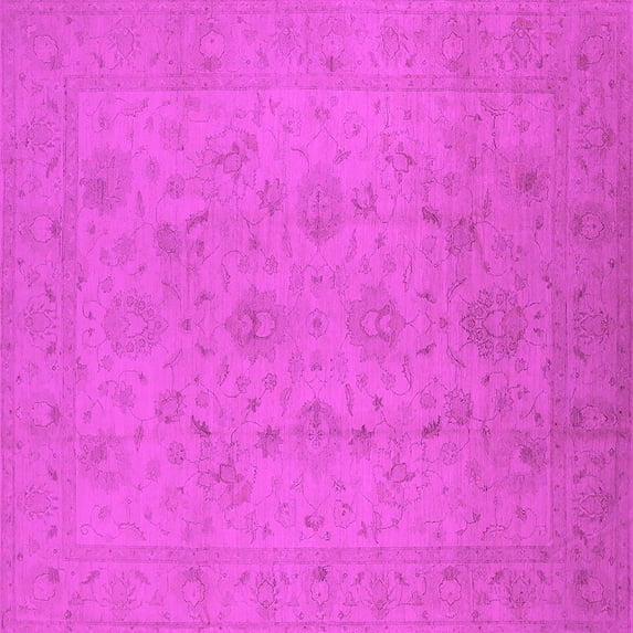 Ahgly Company Indoor Square Oriental Pink Traditional Area Rugs, 3' Square