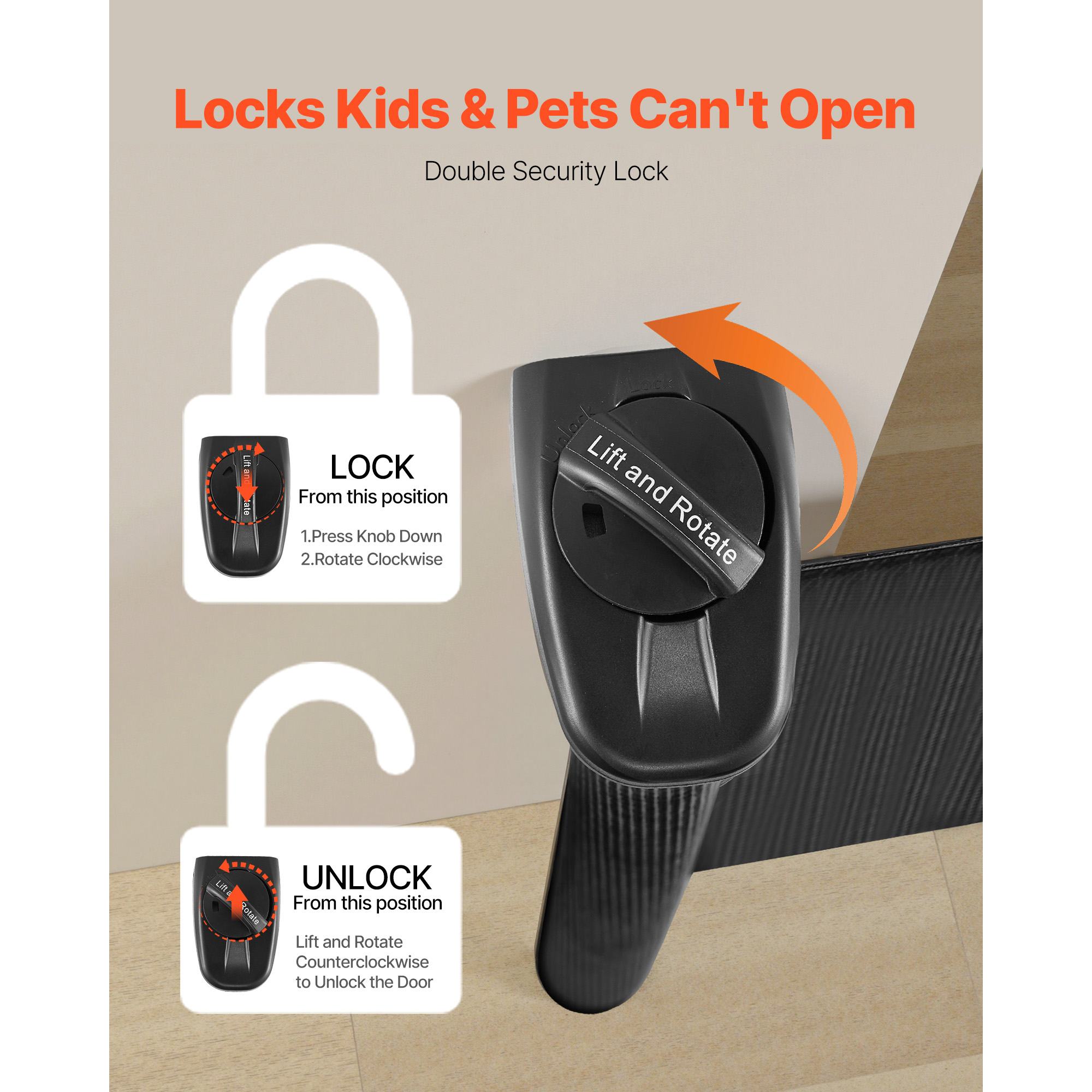 KFFKFF Retractable Pet Gate, Up to 163 Inches Wide photo 5