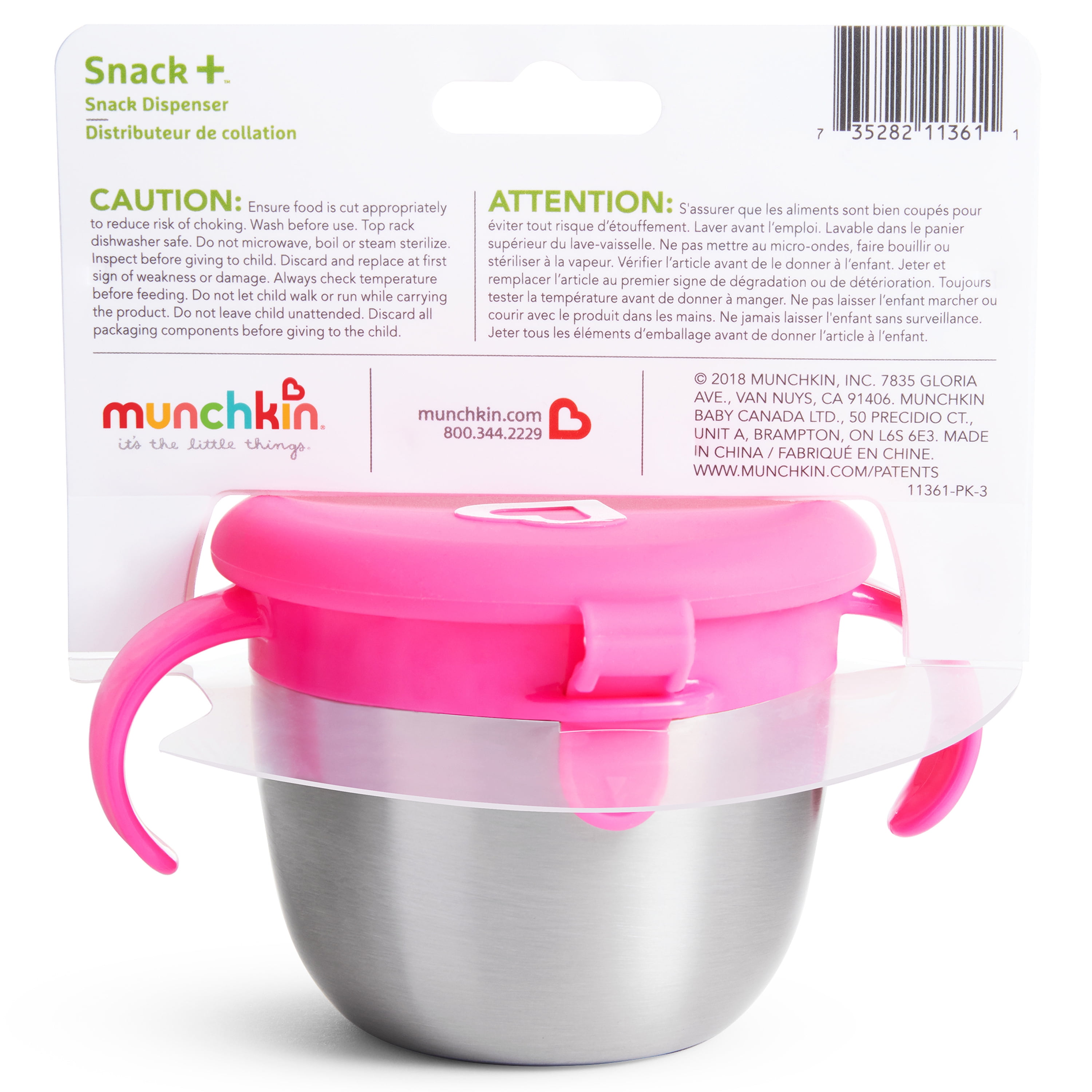 Munchkin Snack Catcher Stainless Steel Snack Cup, Holds up to 9oz