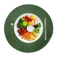 thumbnail image 1 of Djiypn Ensemble de 12 Napperons Ronds Boho Tissés à Bordure Tressée, Lavables et Résistants à la Chaleur, Napperons Ronds de 15 Pouces pour Table à Manger, Vert, 1 of 8