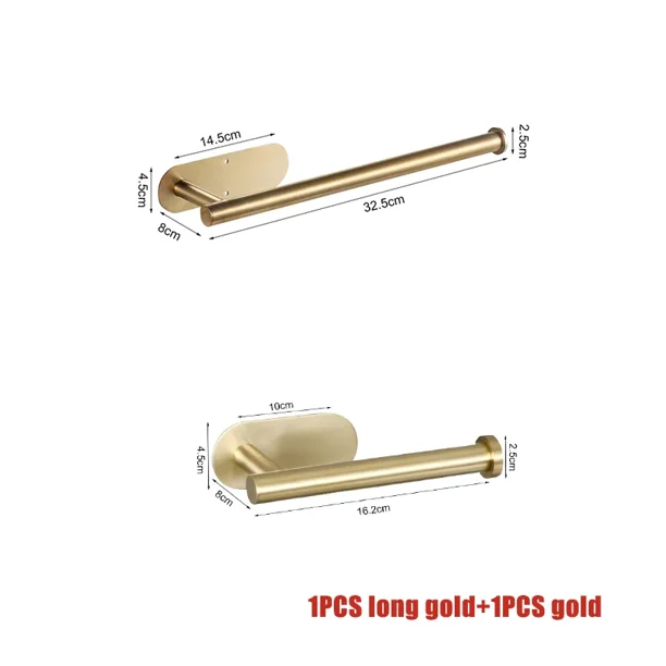 Soporte de papel higiénico adhesivo de acero inoxidable, montaje en pared, rollo de cocina, toallero, dispensador de servilletas, soporte absorbente, colgador de pañuelos