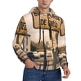 thumbnail image 2 of Kdxio Rustic French Signpost Print Mens Casual Hooded Collar Drawstring Hoodies Pullover Sweatshirts Casual Long Sleeve Shirts-X-Large, 2 of 7