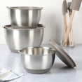 thumbnail image 3 of Martha Stewart Rhinewell Mirror Polish 6 Piece Stainless Steel Mixing Bowls with Lid and Non-Slip Base - Grey, 3 of 7
