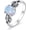 Created Opal, variant on Created Turquoise/Emerald/Ruby/Opal Engagement Ring for Women 925 Sterling Silver 8 * 6MM Oval Birthstone Gemstone Wedding Rings Leaf Bohemian Boho Jewelry Gifts