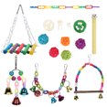 thumbnail image 1 of Bird Swing Toys, Hanging Bird Bite Toy Safe Mixed Color Bite Resistant With Fruit Forks For Home, 1 of 8