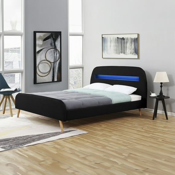 Base King Size Bossa Moderno Luces Led Diamond