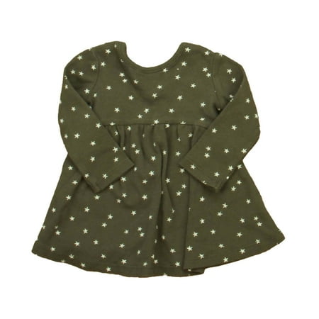 

Pre-owned Quincy Mae Girls Olive Stars Dress size: 3-6 Months