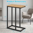 thumbnail image 6 of Furnibear C-Shaped End Table Small Side Table with Sturdy Metal Frame, Natural, 6 of 11