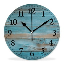 14 Inch Wall Clock Battery Operated Silent Clock Decorative for Office, Kitchen, Outdoor, Living Room，Rustic Wooden Plank Country Elegant Design