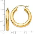 thumbnail image 4 of 14k Yellow Gold Polished 4.2mm Lightweight Tube Hoop Earrings - 25mm, 4 of 6
