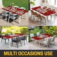 thumbnail image 5 of Red Gingerbread Christmas Table Cloths for 8 Foot Rectangle Tables, Xmas Tree Gift House Star Patio Waterproof Elastic Fitted Tablecloths, Washable Rectangular Table Cover for Camping, 5 of 8