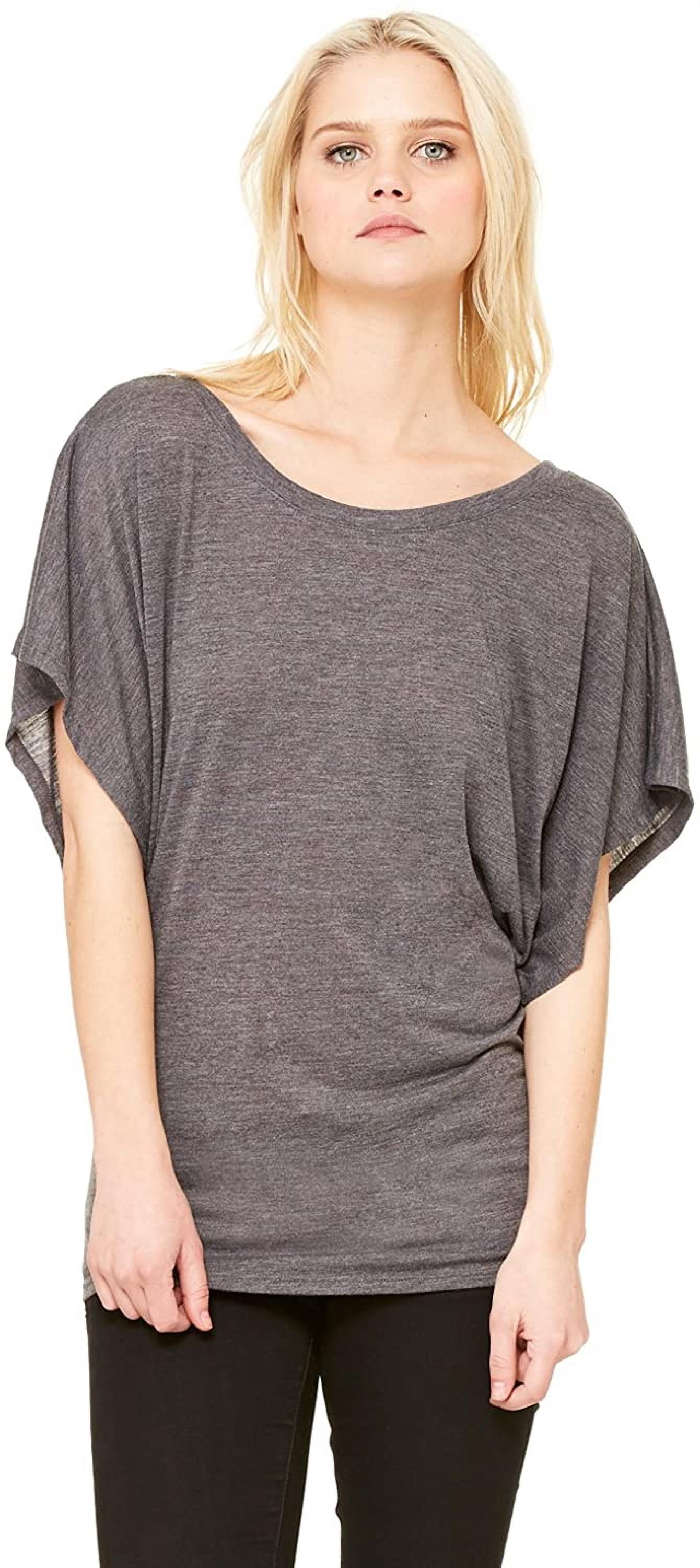 Women's Short Sleeve Draped Dolman T-Shirt