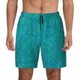 thumbnail image 2 of Goofa Blue Green Glitter Printed Men's Swim Trunks Board Shorts Quick Dry Mens Swimming Trunks with Compression Liner,Breathable Fit Hawaii Beach Shorts-Large, 2 of 9