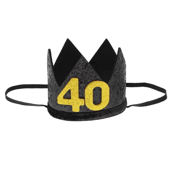 FRCOLOR 1Pc Adult Man Birthday Hat Fabric Crown Design For Birthday Party Celebrations Black