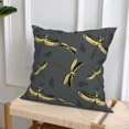 thumbnail image 6 of Throw Pillow Covers, Black Golden Dragonfly Soft Square Pillow Cases with Invisible Zipper for Couch Bed Sofa, Farmhouse Fall Home Decor 20"x20", 6 of 7