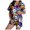 A325 Purple, variant on FASHOFT Silk Satin Halloween Pajama Sets for Women 2 Piece Funny Ghost Pumpkin Printing Short Sleeve Sleepwear Button Down Pjs Loungewear Beige L