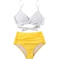 thumbnail image 2 of Traje de baño de cintura alta dividido para mujer, bikini sexy, traje de baño con push-up, conjunto de bikini con vendaje y parte superior de tubo, 2 of 7