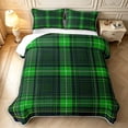 thumbnail image 2 of Manfei Classic Plaid Quilt King,Vintage Check King Coverlet Set,Green,3-Piece,1 Bedspread and 2 Pillowcases, 2 of 7