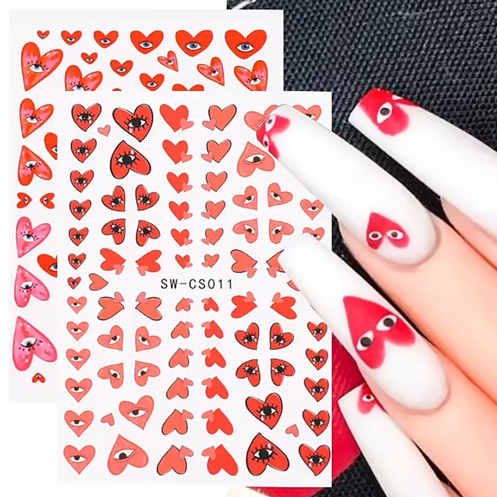 2 Sheets Nail Sticker Self Adhesive Strong Stickiness Unique Pattern