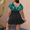 thumbnail image 6 of qucoqpe Plus Size Tankini Swimsuits for Women Floral Print Lace Tummy Control Modest 2 Piece Bathing Suit Summer Beach Swimdress with Shorts, 6 of 8