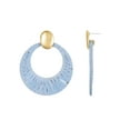 thumbnail image 2 of Time and Tru Woven Raffia and Goldtone Earring, Blue, 1 Pair, 2 of 4