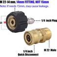 thumbnail image 3 of Pressure Washer Adapter Set, Quick Connect Gun to Wand, M22 14mm to 1/4 Inch, 3 of 4