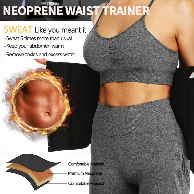 COMFREE Neoprene Sauna Waist Trainer for Women Plus Size Tummy Control Body  Shaper Workout Sweat Belt