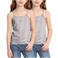 thumbnail image 5 of NAISIBABY Girls Tank Tops 2-Pack, Spaghetti Strap Ultra-Soft Scoop Neck Kids Dance Ballet Sports Camisole Gray Size 11, 5 of 5