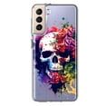 thumbnail image 1 of MUNDAZE Samsung Galaxy S21 Plus Shockproof Clear Hybrid Protective Phone Case Fantasy Skull Red Purple Roses Cover, 1 of 6