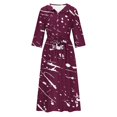thumbnail image 5 of Vestido de Verano para Mujeres Impreso Cuello de Vuelta de Manga de Tres Cuartos, Estilo de Ocio de Moda para Ocasional, Fiesta Y Vacaciones, 5 of 5