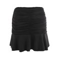 thumbnail image 4 of Women Ruched Ruffle Mini Skirt Harajuku Pleated Lace Athletic A-Line Tennis Skort E-Girl Streetwear Black L, 4 of 6