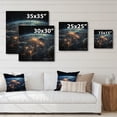 thumbnail image 4 of Designart "Earth Lights from the Cosmos II" Space Planet Print on Natural Pine Wood, 4 of 5