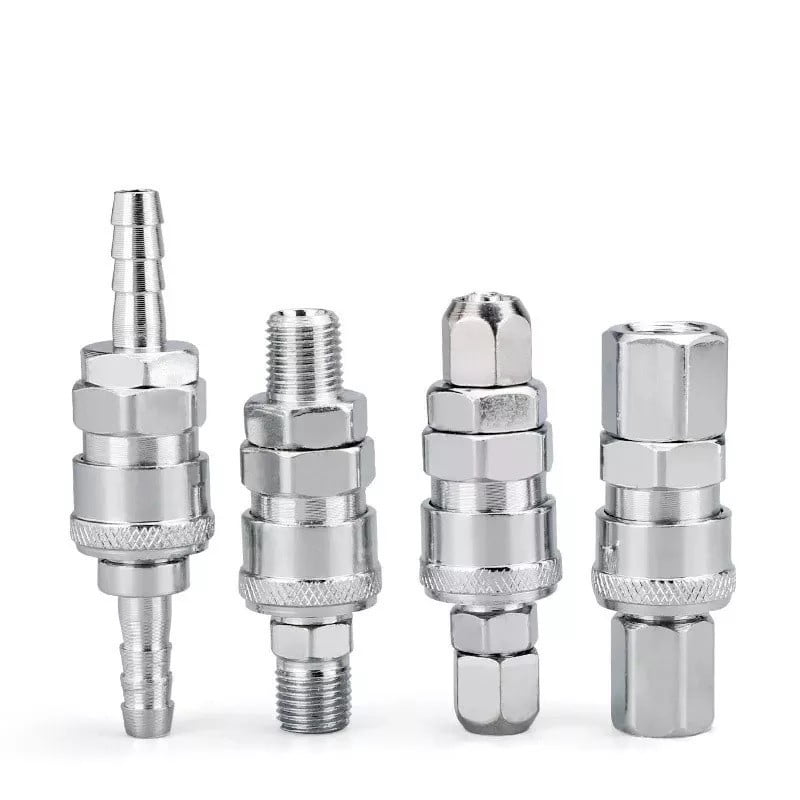 QWORK 10-Pack 3/8" Push To Connect Fittings - Brass Quick Connects For Air Compressor Lines
