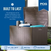 Plastic Development Group 105-Gallon Water-Resistant Lockable Resin Deck Box, Java Brown