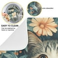thumbnail image 3 of Yayeee Dish Drying Mat for Kitchen Counter Ultra Absorbent Easy Clean Pad 18x16", Flowers Cat, 3 of 7