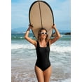 thumbnail image 4 of SHEWIN Women's One Piece Swimsuit Ruched Tummy Control Bathing Suit Adjustable Strap Full Coverage Swimwear, 4 of 11