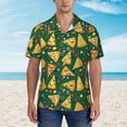 thumbnail image 2 of Balery Pizza Camisas hawaianas de manga corta para hombre, camisas playeras de corte holgado, camisas de vacaciones con botones,X-Large, 2 of 7