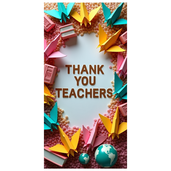 Space Themed Thank You Teachers Banner Backdrop Background Decor Party Supplies Photography Props for Classroom Celebrations Teacher Appreciation Events School Festivals and Photo Booths